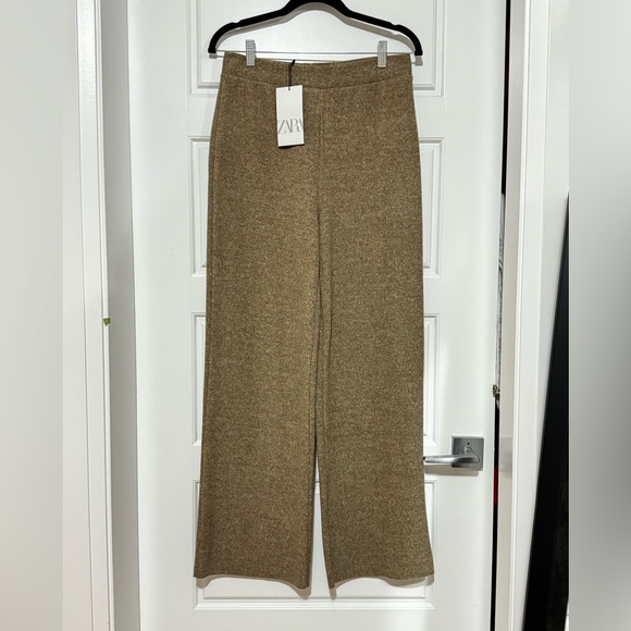 Zara Tan Wide Legged Pants Size M - Picture 1 of 3